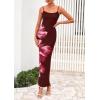 imagePRETTYGARDEN Womens Floral Maxi Dress Summer 2025 Sexy Spaghetti Strap Slip Bodycon Mesh Beach Vacation DressesFloral Wine Red