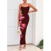 imagePRETTYGARDEN Womens Floral Maxi Dress Summer 2025 Sexy Spaghetti Strap Slip Bodycon Mesh Beach Vacation DressesFloral Wine Red
