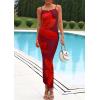 imagePRETTYGARDEN Womens Floral Maxi Dress Summer 2025 Sexy Spaghetti Strap Slip Bodycon Mesh Beach Vacation DressesWine Red