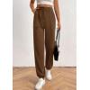 imagePRETTYGARDEN Womens Pants Dressy Casual 2025 Fall Elastic High Waisted Work Office Corduroy Trouser Slacks with PocketsBrown