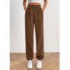 imagePRETTYGARDEN Womens Pants Dressy Casual 2025 Fall Elastic High Waisted Work Office Corduroy Trouser Slacks with PocketsBrown
