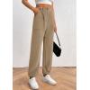 imagePRETTYGARDEN Womens Pants Dressy Casual 2025 Fall Elastic High Waisted Work Office Corduroy Trouser Slacks with PocketsLight Khaki