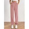 imagePRETTYGARDEN Womens Pants Dressy Casual 2025 Fall Elastic High Waisted Work Office Corduroy Trouser Slacks with PocketsPink
