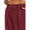 imagePRETTYGARDEN Womens Pants Dressy Casual 2025 Fall Elastic High Waisted Work Office Corduroy Trouser Slacks with PocketsWine Red