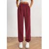 imagePRETTYGARDEN Womens Pants Dressy Casual 2025 Fall Elastic High Waisted Work Office Corduroy Trouser Slacks with PocketsWine Red