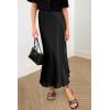 imagePRETTYGARDEN Womens Satin Skirts Dressy Casual 2025 Fall High Waisted Cocktail Wedding Flowy Elegant A Line Midi SkirtBlack
