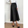 imagePRETTYGARDEN Womens Satin Skirts Dressy Casual 2025 Fall High Waisted Cocktail Wedding Flowy Elegant A Line Midi SkirtBlack