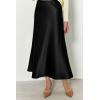 imagePRETTYGARDEN Womens Satin Skirts Dressy Casual 2025 Fall High Waisted Cocktail Wedding Flowy Elegant A Line Midi SkirtBlack