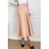 imagePRETTYGARDEN Womens Satin Skirts Dressy Casual 2025 Fall High Waisted Cocktail Wedding Flowy Elegant A Line Midi SkirtChampagne