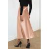 imagePRETTYGARDEN Womens Satin Skirts Dressy Casual 2025 Fall High Waisted Cocktail Wedding Flowy Elegant A Line Midi SkirtChampagne