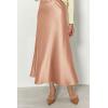 imagePRETTYGARDEN Womens Satin Skirts Dressy Casual 2025 Fall High Waisted Cocktail Wedding Flowy Elegant A Line Midi SkirtChampagne