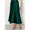 imagePRETTYGARDEN Womens Satin Skirts Dressy Casual 2025 Fall High Waisted Cocktail Wedding Flowy Elegant A Line Midi SkirtDark Green