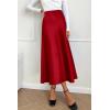 imagePRETTYGARDEN Womens Satin Skirts Dressy Casual 2025 Fall High Waisted Cocktail Wedding Flowy Elegant A Line Midi SkirtDark Red