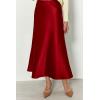 imagePRETTYGARDEN Womens Satin Skirts Dressy Casual 2025 Fall High Waisted Cocktail Wedding Flowy Elegant A Line Midi SkirtDark Red