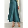 imagePRETTYGARDEN Womens Satin Skirts Dressy Casual 2025 Fall High Waisted Cocktail Wedding Flowy Elegant A Line Midi SkirtLake Blue