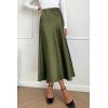 imagePRETTYGARDEN Womens Satin Skirts Dressy Casual 2025 Fall High Waisted Cocktail Wedding Flowy Elegant A Line Midi SkirtLight Army Green