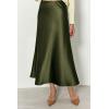 imagePRETTYGARDEN Womens Satin Skirts Dressy Casual 2025 Fall High Waisted Cocktail Wedding Flowy Elegant A Line Midi SkirtLight Army Green