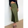 imagePRETTYGARDEN Womens Satin Skirts Dressy Casual 2025 Fall High Waisted Cocktail Wedding Flowy Elegant A Line Midi SkirtLight Army Green