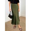 imagePRETTYGARDEN Womens Satin Skirts Dressy Casual 2025 Fall High Waisted Cocktail Wedding Flowy Elegant A Line Midi SkirtLight Army Green