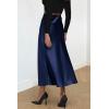 imagePRETTYGARDEN Womens Satin Skirts Dressy Casual 2025 Fall High Waisted Cocktail Wedding Flowy Elegant A Line Midi SkirtNavy