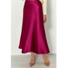 imagePRETTYGARDEN Womens Satin Skirts Dressy Casual 2025 Fall High Waisted Cocktail Wedding Flowy Elegant A Line Midi SkirtRose Red