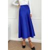 imagePRETTYGARDEN Womens Satin Skirts Dressy Casual 2025 Fall High Waisted Cocktail Wedding Flowy Elegant A Line Midi SkirtRoyal Blue