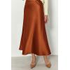 imagePRETTYGARDEN Womens Satin Skirts Dressy Casual 2025 Fall High Waisted Cocktail Wedding Flowy Elegant A Line Midi SkirtRust Red
