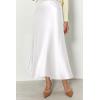 imagePRETTYGARDEN Womens Satin Skirts Dressy Casual 2025 Fall High Waisted Cocktail Wedding Flowy Elegant A Line Midi SkirtWhite
