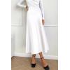 imagePRETTYGARDEN Womens Satin Skirts Dressy Casual 2025 Fall High Waisted Cocktail Wedding Flowy Elegant A Line Midi SkirtWhite