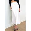 imagePRETTYGARDEN Womens Satin Skirts Dressy Casual 2025 Fall High Waisted Cocktail Wedding Flowy Elegant A Line Midi SkirtWhite
