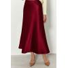 imagePRETTYGARDEN Womens Satin Skirts Dressy Casual 2025 Fall High Waisted Cocktail Wedding Flowy Elegant A Line Midi SkirtWine Red