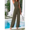 imagePRETTYGARDEN Womens Summer 2 Piece Loungewear Set Cropped Tank Top Wide Leg Sweatpants Tracksuit Casual OutfitsArmy Green