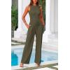 imagePRETTYGARDEN Womens Summer 2 Piece Loungewear Set Cropped Tank Top Wide Leg Sweatpants Tracksuit Casual OutfitsArmy Green