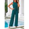 imagePRETTYGARDEN Womens Summer 2 Piece Loungewear Set Cropped Tank Top Wide Leg Sweatpants Tracksuit Casual OutfitsBlue Green