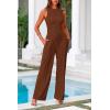 imagePRETTYGARDEN Womens Summer 2 Piece Loungewear Set Cropped Tank Top Wide Leg Sweatpants Tracksuit Casual OutfitsBrown
