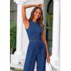 imagePRETTYGARDEN Womens Summer 2 Piece Loungewear Set Cropped Tank Top Wide Leg Sweatpants Tracksuit Casual OutfitsDark Blue
