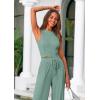 imagePRETTYGARDEN Womens Summer 2 Piece Loungewear Set Cropped Tank Top Wide Leg Sweatpants Tracksuit Casual OutfitsFruit Green