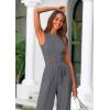imagePRETTYGARDEN Womens Summer 2 Piece Loungewear Set Cropped Tank Top Wide Leg Sweatpants Tracksuit Casual OutfitsGrey