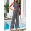 imagePRETTYGARDEN Womens Summer 2 Piece Loungewear Set Cropped Tank Top Wide Leg Sweatpants Tracksuit Casual OutfitsGrey
