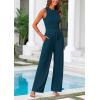 imagePRETTYGARDEN Womens Summer 2 Piece Loungewear Set Cropped Tank Top Wide Leg Sweatpants Tracksuit Casual OutfitsLake Blue