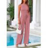 imagePRETTYGARDEN Womens Summer 2 Piece Loungewear Set Cropped Tank Top Wide Leg Sweatpants Tracksuit Casual OutfitsPink