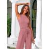 imagePRETTYGARDEN Womens Summer 2 Piece Loungewear Set Cropped Tank Top Wide Leg Sweatpants Tracksuit Casual OutfitsPink
