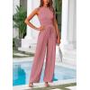 imagePRETTYGARDEN Womens Summer 2 Piece Loungewear Set Cropped Tank Top Wide Leg Sweatpants Tracksuit Casual OutfitsPink