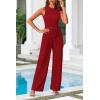 imagePRETTYGARDEN Womens Summer 2 Piece Loungewear Set Cropped Tank Top Wide Leg Sweatpants Tracksuit Casual OutfitsRed