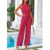imagePRETTYGARDEN Womens Summer 2 Piece Loungewear Set Cropped Tank Top Wide Leg Sweatpants Tracksuit Casual OutfitsRose Red