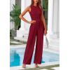 imagePRETTYGARDEN Womens Summer 2 Piece Loungewear Set Cropped Tank Top Wide Leg Sweatpants Tracksuit Casual OutfitsWine Red