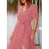 imagePRETTYGARDEN Womens Summer Maxi Dress Casual Wrap Floral Boho Short Sleeve V Neck Split Ruffle Beach Long DressesDot Red White