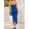 imagePRETTYGARDEN Womens Summer Maxi Dress Textured Bodycon Tube Off Shoulder Strapless Back Slit Long Party DressesBlue
