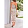 imagePRETTYGARDEN Womens Summer Midi Bodycon Dresses One Shoulder Strappy Tiered Ruffle Floral Boho Sun DressFloral Apricot