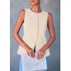 imagePRETTYGARDEN Womens Summer Suit Vest Tops 2025 Dressy Business Casual Sleeveless Button Down Trendy Fashion Blazer WaistcoatApricot